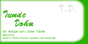 tunde dohm business card
